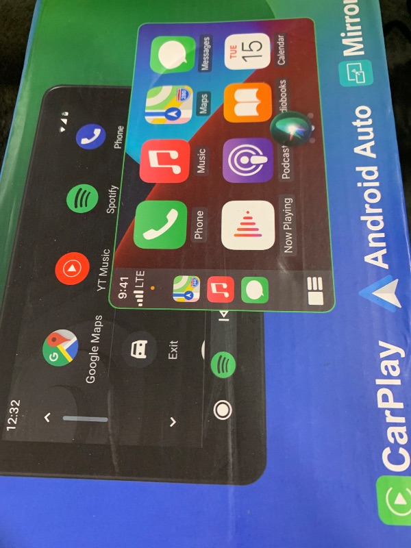 Photo 1 of Carplay Screen for Car, 7" HD Wireless Portable Car Play Touchscreen Stereo with Android Auto Mirror Link/Backup Camera/GPS Navigation/Satellite Radio for All Vehicles