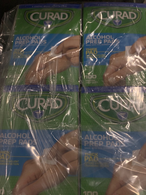 Photo 1 of CURAD Alcohol Prep Pads (Pack of 4 Boxes) 400 Pieces of Medium Isopropyl Alcohol Wipes Individually Wrapped First Aid Alcohol Swabs for Cuts & Scrapes; for General Cleansing