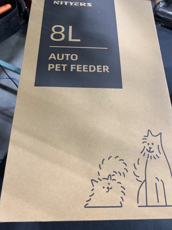 Photo 1 of Automatic Dog Feeder - 8L/34 Cups Large Capacity Automatic Cat Food Dispenser with LCD Screen, Large Food Tray, Battery Operated, Timed Cat Feeder, Up to 50 Portions 6 Meals Per Day, Keeps Fresh