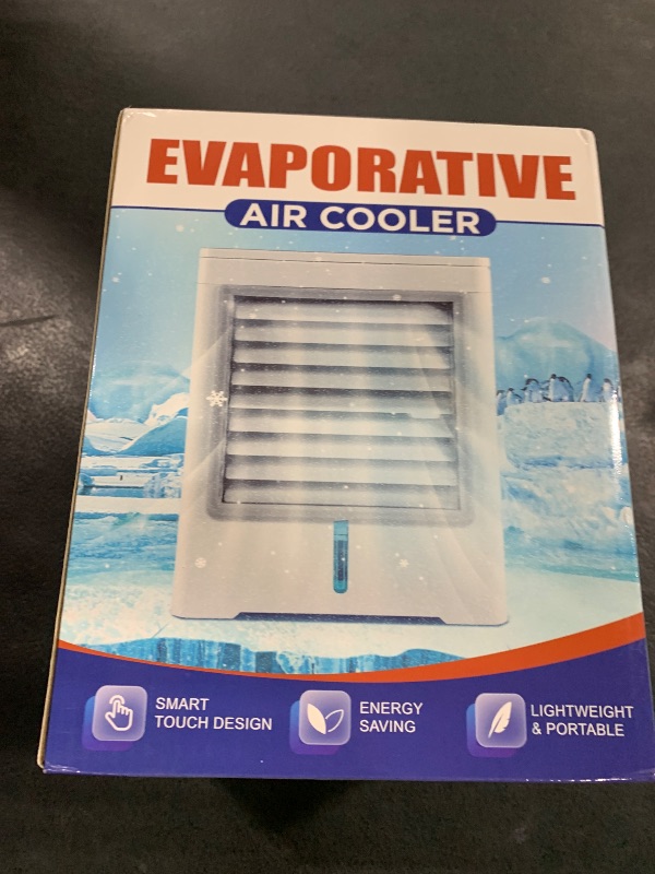 Photo 1 of Portable Air Conditioners, USB Personal Mini Air Conditioner with 3-Speed, Evaporative Air Cooler with Touch Screen, Portable Ac Unit Fan for Room, Tent, Bedroom, Car, RV, and Camping