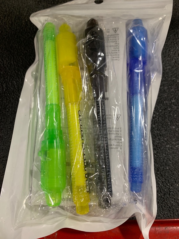 Photo 1 of MALEDEN Invisible Ink Pen Stocking Stuffers Upgraded Spy Pen Invisible Ink Pens with UV Light Magic Marker for Secret Message and Kids Halloween Goodies Bags Toy (6pcs)