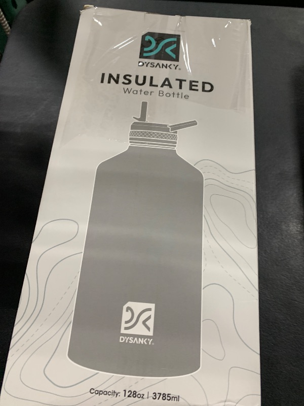 Photo 1 of DYSANKY 1 Gallon Water Bottle Insulated | Thickened Stainless Steel Vacuum Metal Water Jug | Portable Sports Large for Gym and Hiking with Straw, Carrier Bag, Handle Strap | BPA-Free 128 oz
