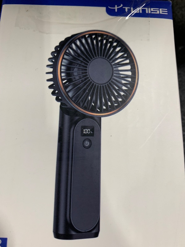 Photo 1 of TUNISE Portable Handheld Fan, 4000mAh, 180 Adjustable, 6 Speed Wind, USB Rechargeable Foldable Fan with Real-Time Display