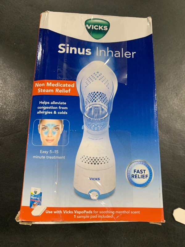 Photo 1 of Vicks Sinus Inhaler - Non-Medicated Steam Relief for Allergies, Congestion, Cough & Colds, Vocal Steamer, Soothes Nasal & Throat Passages, Works with VapoPads (1 Included), FSA & HSA Eligible