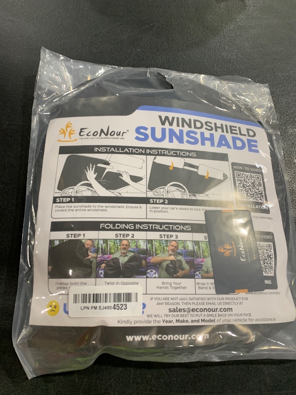 Photo 1 of EcoNour Car Windshield Sun Shade Foldable | Front Windshield Shade for Sun, Heat and UV Rays | Sunshade for Car Front Window and Interior Sun Protection | Medium (31 * 28 inches)