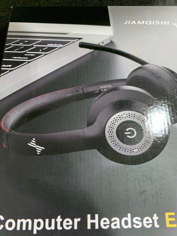 Photo 1 of Wireless Headset with AI Noise Cancelling Microphone Bluetooth Headset - Bluetooth V5.2 Headphones with USB Dongle & Mic Mute for Computer/Laptop/PC/iPhone/Android/Cell Phones (Bluetooth+USB Dongle)