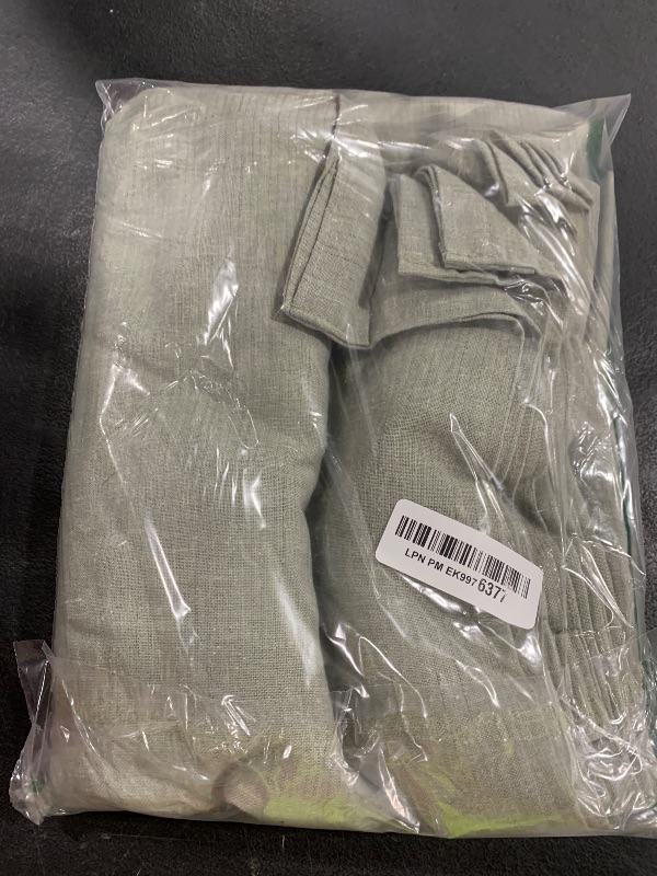 Photo 1 of jinchan Linen Blend Curtains 84 inch Length 2 Panels for Bedroom Living Room, Light Filtering 50 inch Wide Farmhouse Drapes with Rod Pocket Back Tab(50W x 84L, Light Green)