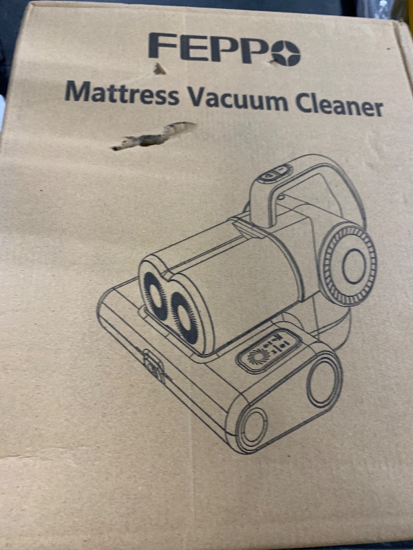 Photo 1 of FEPPO Mattress Vacuum Cleaner, 16Kpa Bed Vacuum Cleaner with 253.7nm UV-C Light, 140°F Heat, HEPA Filter & Ultrasonic, Versatile Handheld Vacuums for Bed, Sofa, Couch, Crib(Corded, 500W)