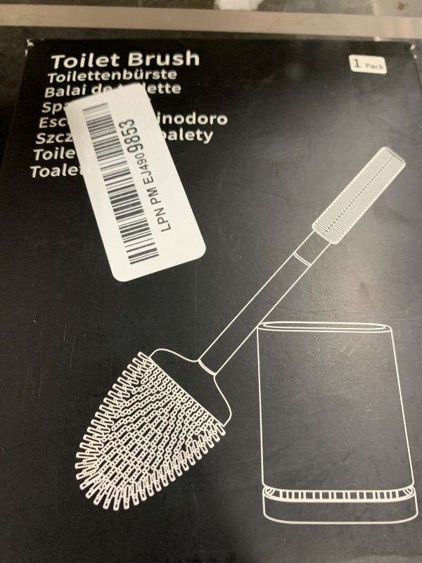 Photo 1 of Sellemer Toilet Brush and Holder Set - Flexible Toilet Bowl Brush Head with Silicone Bristles, Compact Size for Storage and Organization, Ventilation Slots Base (1 Pack, Black)