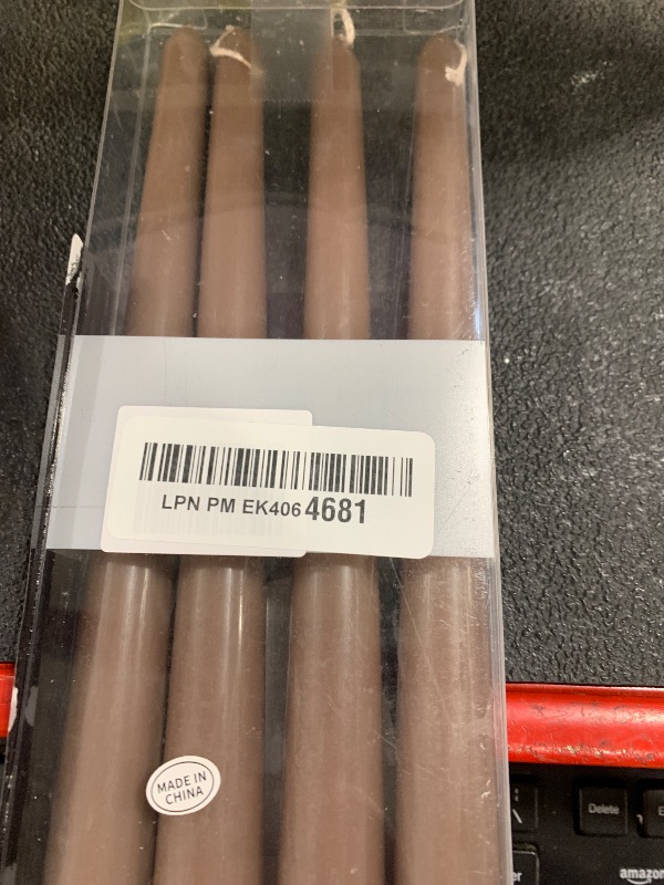 Photo 1 of 10 inch Brown Taper Candles-Set of 4 Tapered Candle, Tall Candlesticks,Dripless and Smokeless,Home Dinner Candle, Party, Wedding, Halloween, Christmas Candles (10 inch, Brown)