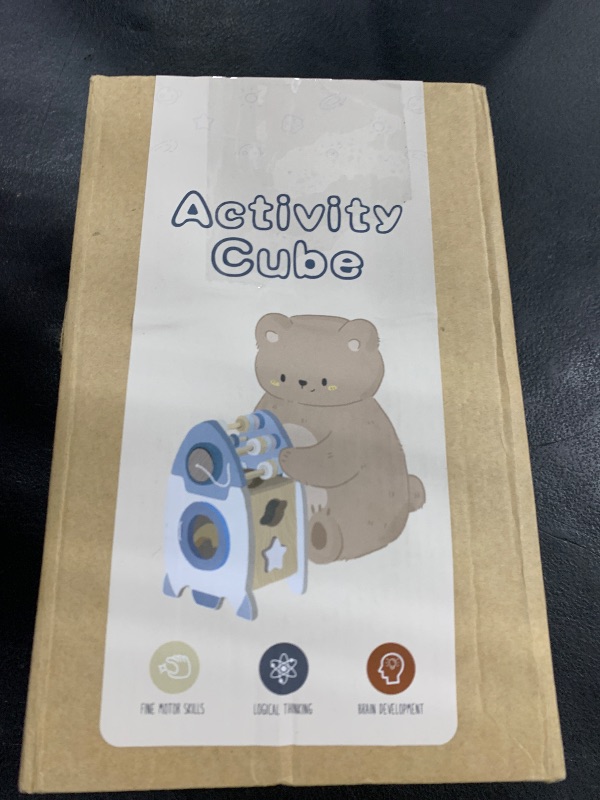 Photo 1 of Smartwo Wooden Space Toy for Baby 1 Year Old, Montessori Toys for Babies 12-18 Months, Toddler Rocket Toy Age 1-3, Sensory Activity Cube Learning Game, 1st Birthday Gift for Boys and Girls