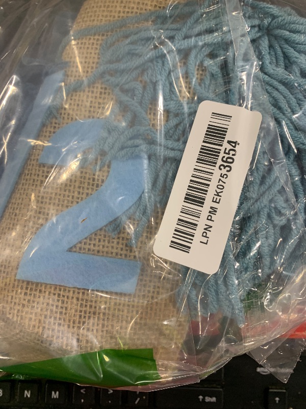 Photo 1 of 1/2 Birthday Boy Half Birthday Decorations High Chair Banner, 6 Month Tassel Wood Bead Highchair Garland Blue