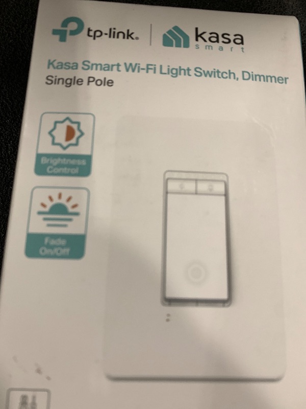 Photo 1 of Kasa Smart Dimmer Switch HS220, Single Pole, Needs Neutral Wire, 2.4GHz Wi-Fi Light Switch Works with Alexa and Google Home, UL Certified, No Hub Required, 1 Pack