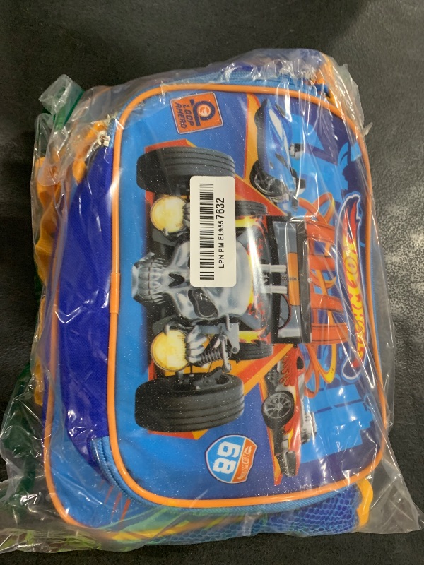 Photo 1 of Hot Wheels Backpack and Lunch Box for Kids - 6 Pc Bundle with 16'' Hot Wheels Backpack, Lunch Bag, Water Bottle, Cars and Trucks Stickers, and More