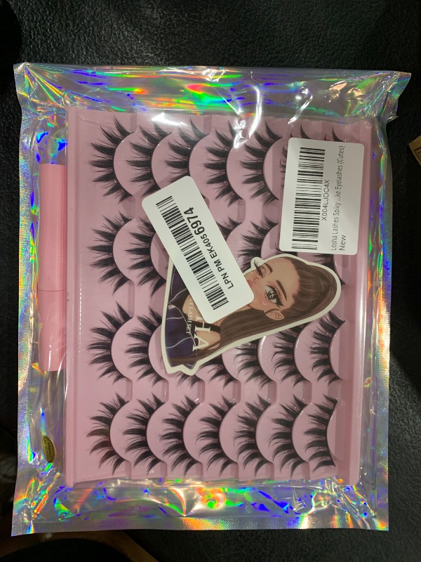 Photo 1 of Losha Lashes Spiky Manga Lashes 14 Pairs Anime False Eyelashes 8D Wispy Eye Lashes Kit with Lash Glue and Lash Tweezers Natural Soft Fake Eyelashes (Cutes)