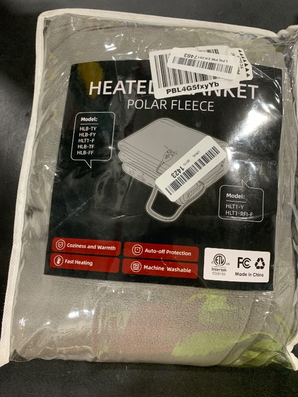 Photo 1 of McJaw Electric Heated Blanket Full Size - 72''x84'', Super Soft Double-Sided Flannel, 10 Hrs Auto Shut Off, 4 Heating Levels, Machine Washable, Grey