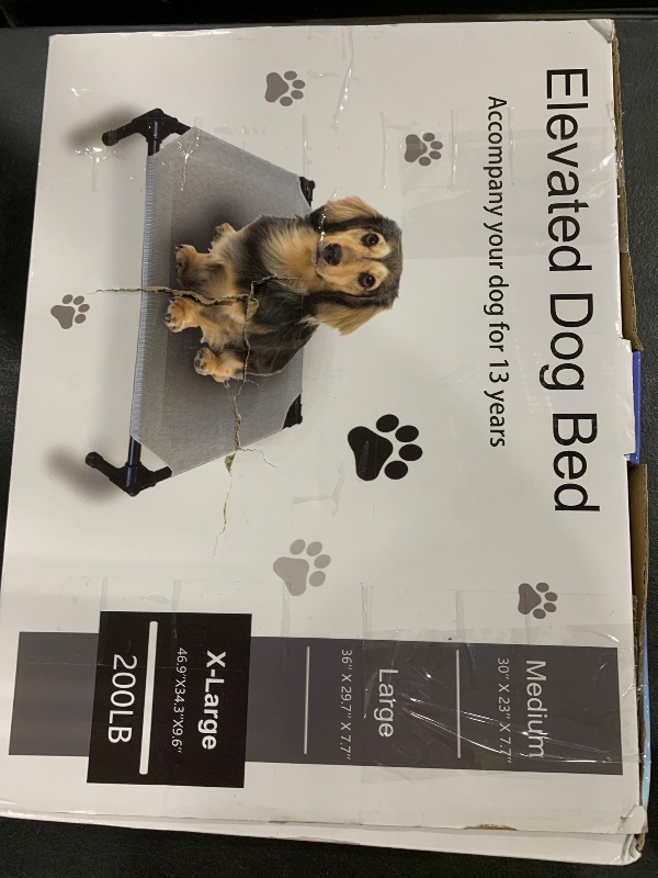 Photo 1 of FIOCCO Elevated Dog Bed - Dog Cot with Chew Proof Mesh for XX-Large Dogs, Waterproof Washable Raised Pet Bed, Portable Pet Bed for Outdoor Use, Dogs Cot Beds, Beige