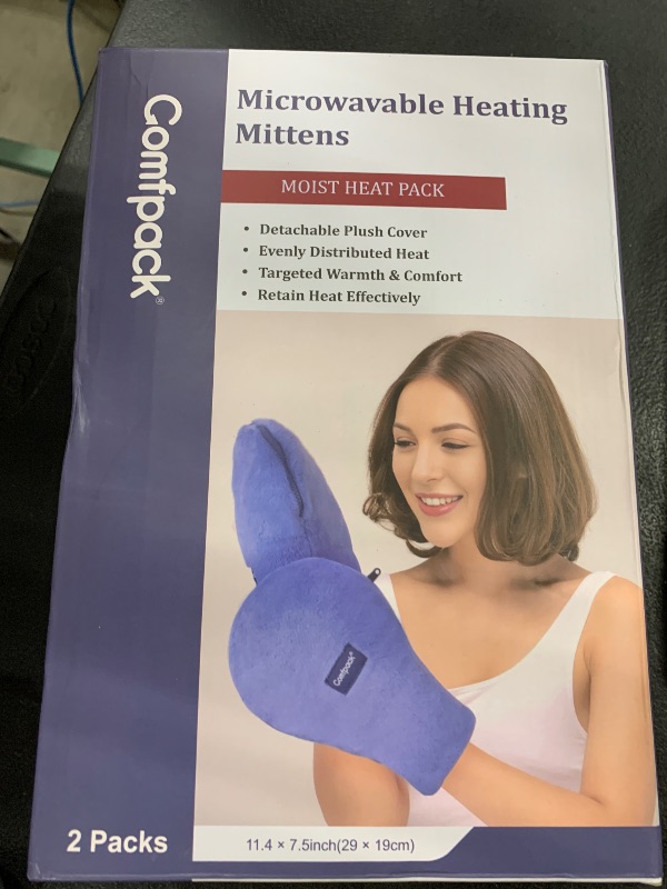 Photo 1 of Comfpack Microwavable Heating Mittens for Hands and Fingers, Cordless Heated Gloves for Arthritis, Hand Warmers with Washable Cover, Pain Relief for Rheumatoid Arthritis, Carpal Tunnel, Stiff Joints