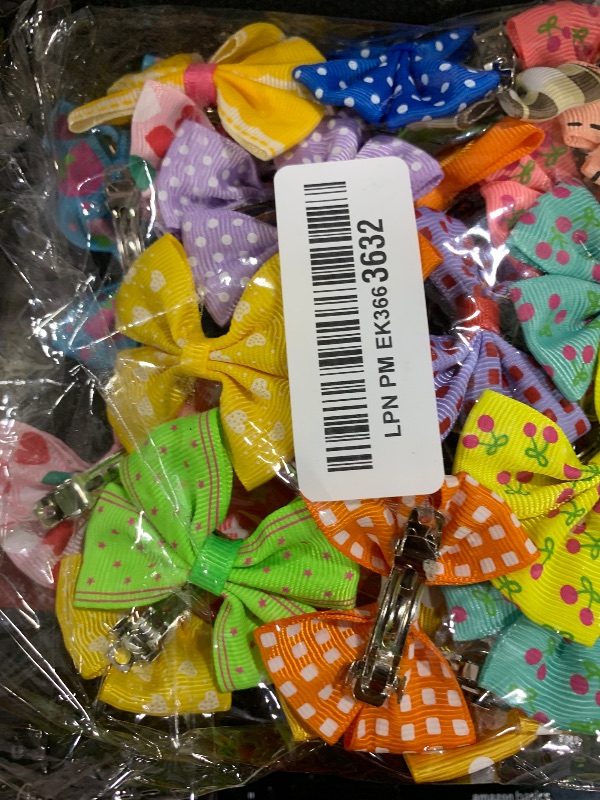 Photo 1 of PET SHOW 20pairs Big Bowknot Dogs Hair Bow Clips with French Barrette Clip for Small Medium Large Dogs Puppies Cats Topknot Grooming Hair Accessories