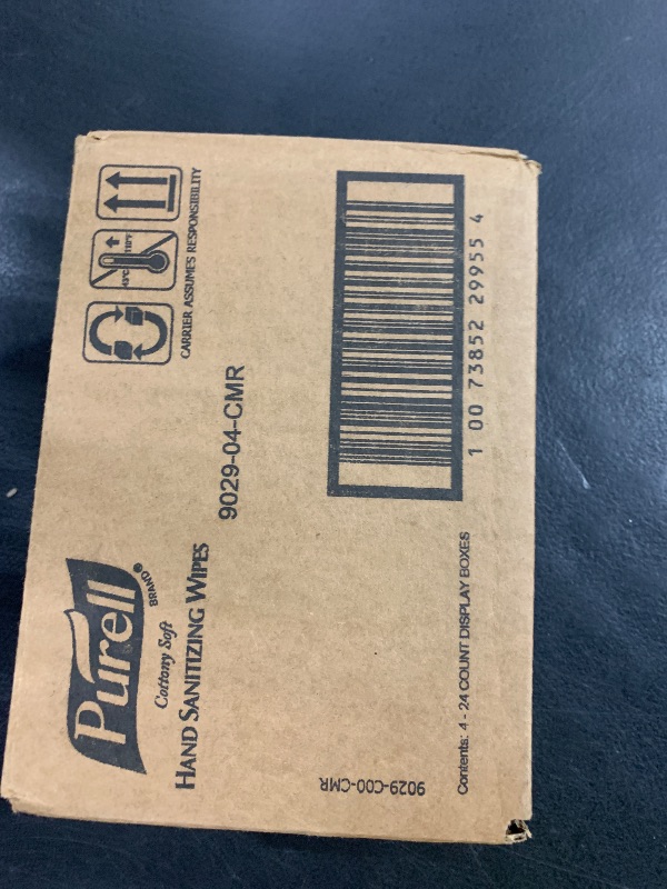 Photo 1 of PURELL Cottony Soft Hand Sanitizing Wipes, Clean Scent, 24 Individually Wrapped Wipes (Pack of 4 Boxes) – 9029-04-CMR