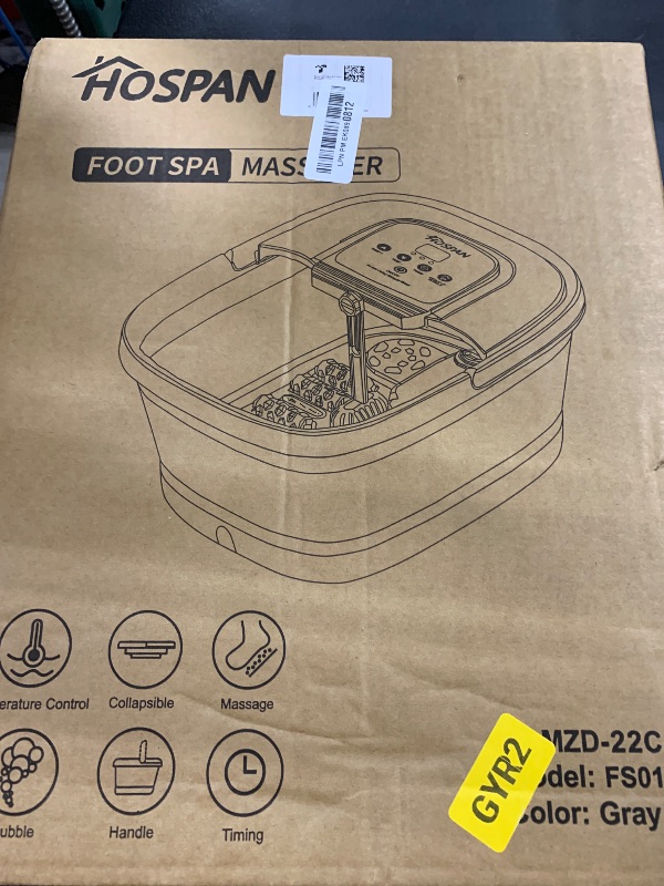 Photo 1 of HOSPAN Collapsible Foot Spa with Heat, Bubble, Red Light, and Temperature Control, Foot Bath Massager with 8 Shiatsu Massage Rollers, Pedicure Foot Spa for Relaxation and Stress Relief