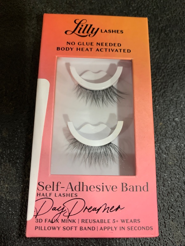 Photo 1 of Lilly Lashes Self Adhesive Eyelashes (Half Lashes), No Lash Glue Needed, Body Heat Activated Press on Lashes, Reusable Self Adhesive Eyelashes Up to 5x, Easy to Apply & Remove (DayDreamer)