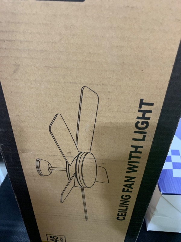Photo 1 of 45 Inch Ceiling Fans with Lights and Remote/APP, Quick Install, 3CCT, 6 Speeds, Reversible, Dimmable, White Low Profile Ceiling Fan with Light for Living Room Kitchen Bedroom Patio Indoor Outdoor