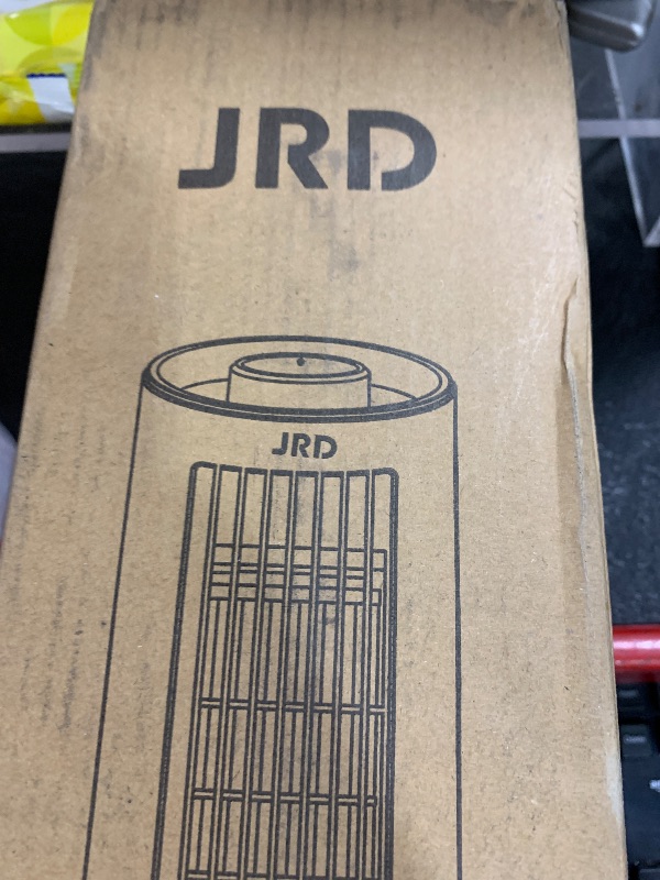 Photo 1 of JRD 13'' Tower Fan with 3 Speeds, 80° Oscillating, 23ft/s Bladeless Desk Fan, Quiet Operation, Compact & Portable Table Fan for Bedroom Home Office Desktop