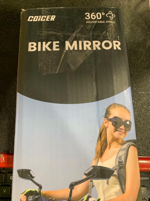 Photo 1 of 2pcs Bike Mirror Handlebar Mount 360° Adjustable, Wide Rear View Mirror Bicycle Mirrors for Handlebars with Scratch Resistant Glass, Bike Rear View Mirror for Scooter, Motorcycle, Bike Accessory