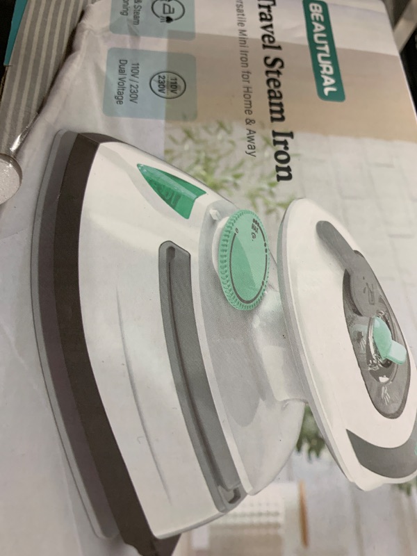 Photo 1 of BEAUTURAL Mini Travel Steam Iron for Clothes with Dual Voltage, Temperature Control, Non-Stick Soleplate and Cord Storage, Ideal for Sewing, Quilting and Handcraft