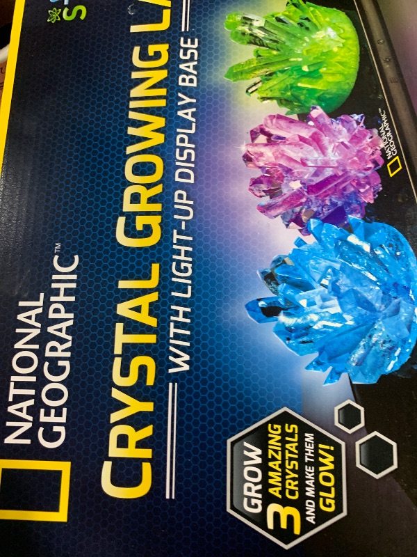 Photo 1 of National Geographic Crystal Growing Kit - 3 Vibrant Colored Crystals to Grow with Light-Up Display Stand, Science Toy for Girls and Boys Ages 8-12, Includes 3 Gems, Cool STEM Gift (Amazon Exclusive)