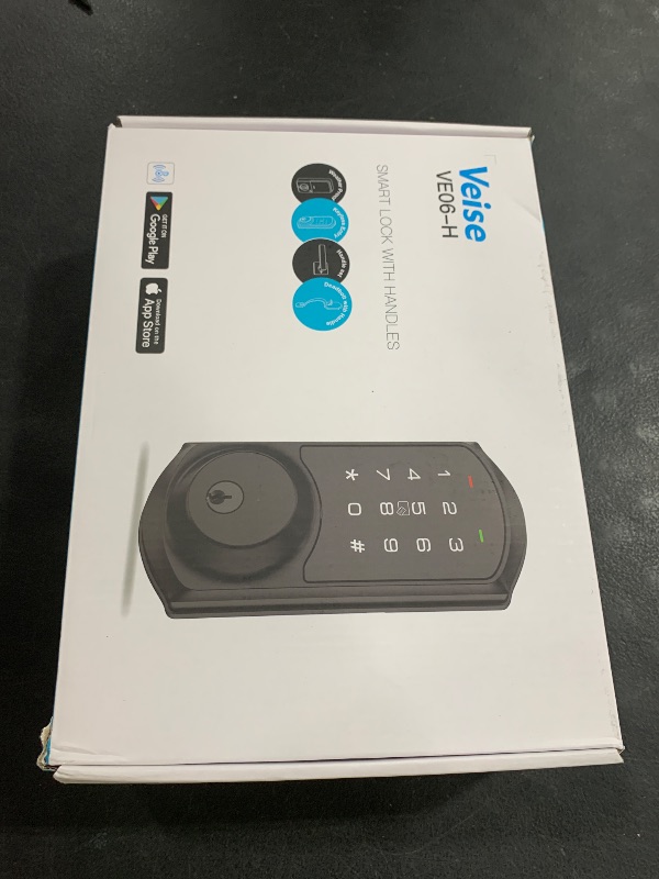 Photo 1 of Veise VE06-H Smart Front Door Lock Set, App Control, Keyless Entry Deadbolt with Lever Handle, Electronic Digital Touchscreen Keypad, Auto Lock, Easy Install, Satin Nickel