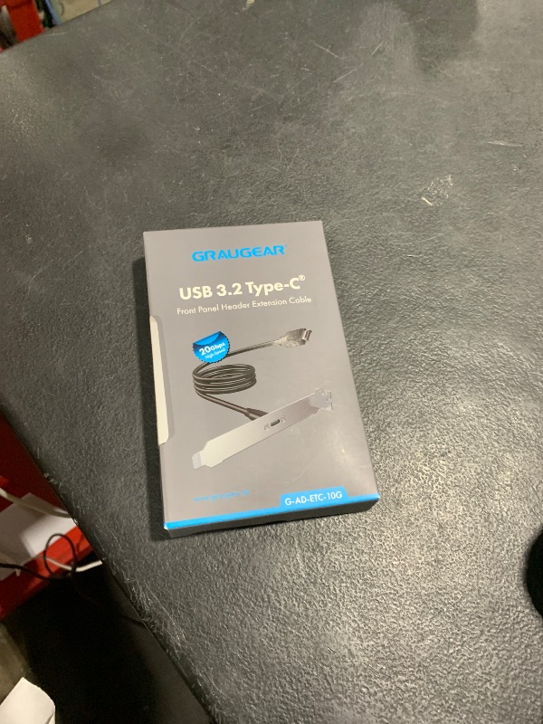 Photo 1 of GRAUGEAR 20Gbps USB 3.2 Gen 2x2 USB-C Front Panel Type-C Adapter, Motherboard Header Extension Cable, USB-C to USB3.2 Type-E Key-A 20-Pin Connector with PCIe Bracket, 23.6 in [G-AD-ETC-10G]