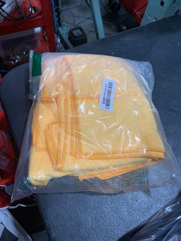 Photo 1 of HOMEXCEL Yellow Microfiber Cleaning Cloths 12 Pack, 12.5 x 12.5 inch Microfiber Towel for Cars, Ultra Absorbent Car Washing Cloth, Lint Free Streak Free Cleaning Rags for Car, Kitchen, and Window