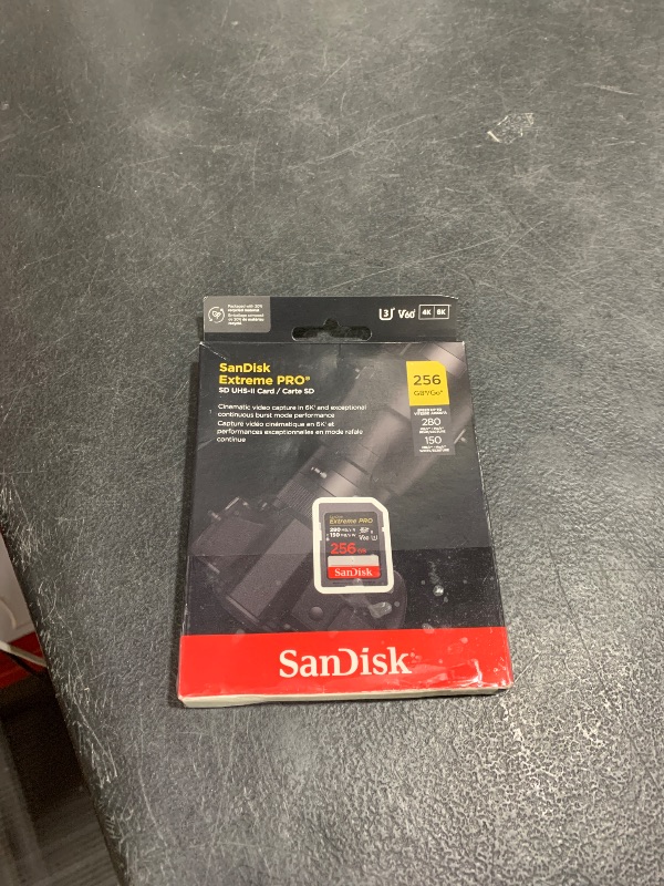 Photo 1 of SanDisk 256GB Extreme PRO SDXC UHS-II Memory Card - C10, U3, V60, 6K, 4K UHD, SD Card - SDSDXEP-256G-GN4IN