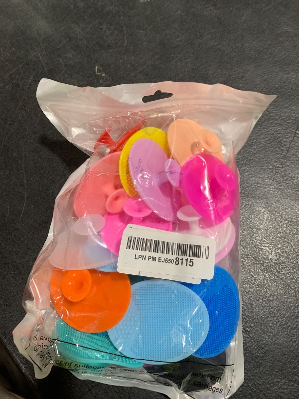 Photo 1 of 20 Pack Face Scrubber Soft Silicone Facial Cleansing Brush Face Wash Brush for Deep Cleaning Face Scrub Brush for Massage Face Exfoliator Blackhead Removing Face Cleansing Pads Silicon Face Cleaner