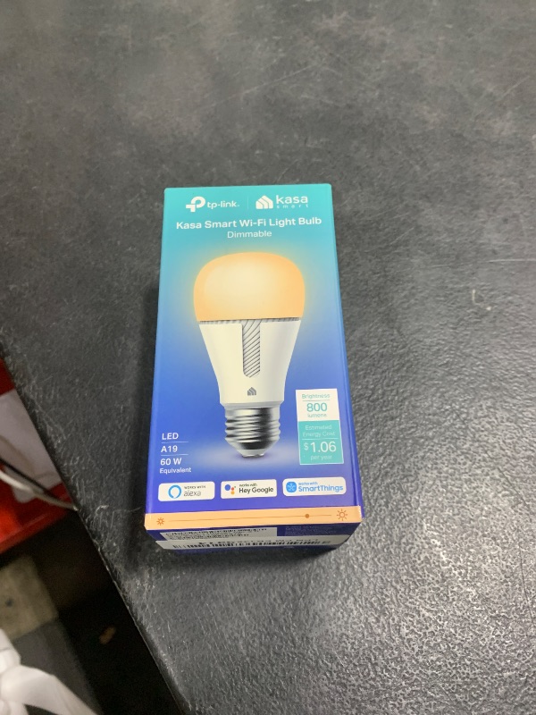 Photo 1 of Kasa Smart Light Bulb KL110, LED Wi-Fi smart bulb works with Alexa and Google Home, A19 Dimmable, 2.4Ghz, No Hub Required, 800LM Soft White (2700K), 9W (60W Equivalent)