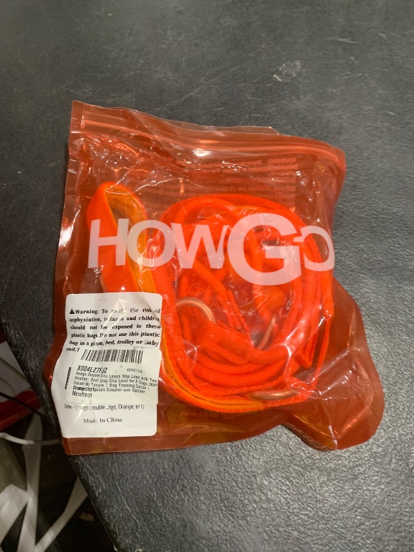 Photo 1 of Howgo Double Slip Leash Slip Lead with Two Handles| Dual Dog Slip Lead for 2 Dogs,360° Swivel No Tangle | Dog Training Collar | Double Clip Leash Coupler and Splitter (Orange, 6FT)