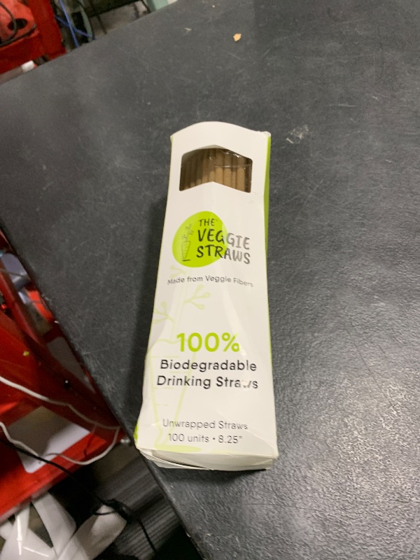 Photo 1 of The Veggie Straws – 100 PCS of 8.25 Inches Unwrapped Biodegradable Straws – Made of Vegetable Fibers, Best Environment Friendly Drinking Straws for Hot and Cold Beverages