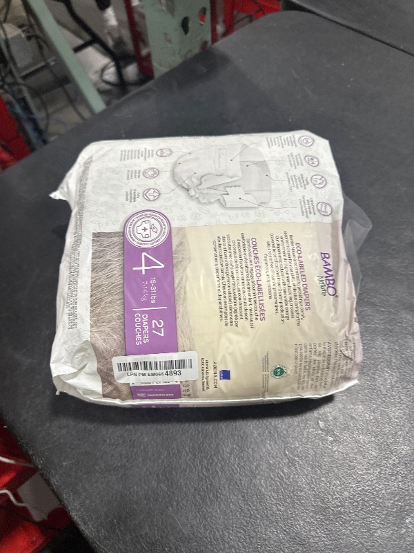 Photo 1 of Bambo Nature Hypoallergenic Baby Diapers, Eco-Labelled Sustainable Diapers, Enhanced Leakage Protection, Totally Chlorine-free, Skin Friendly, and Super Absorbent - Size 4 (27 Count)
