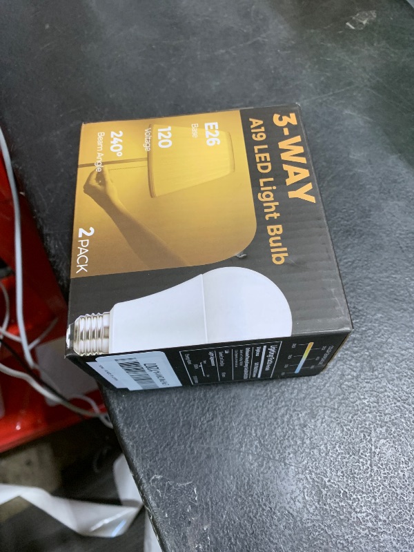 Photo 1 of LOHAS 3-Way LED Light Bulbs 50/100/150W Equivalent, Soft White 3000K, Dimmable A19 E26 Base for Bedroom, Kitchen, Living Room, 2 Pack
