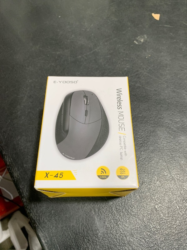 Photo 1 of E-YOOSO Ergonomic Mouse, Wireless Vertical Mouse with 5 Adjustable DPI Levels, Up to 4800 DPI, Silent 6 Buttons 2.4GHz Optical Carpal Tunnel Ergo Mice for Laptop, PC, MacBook, Windows