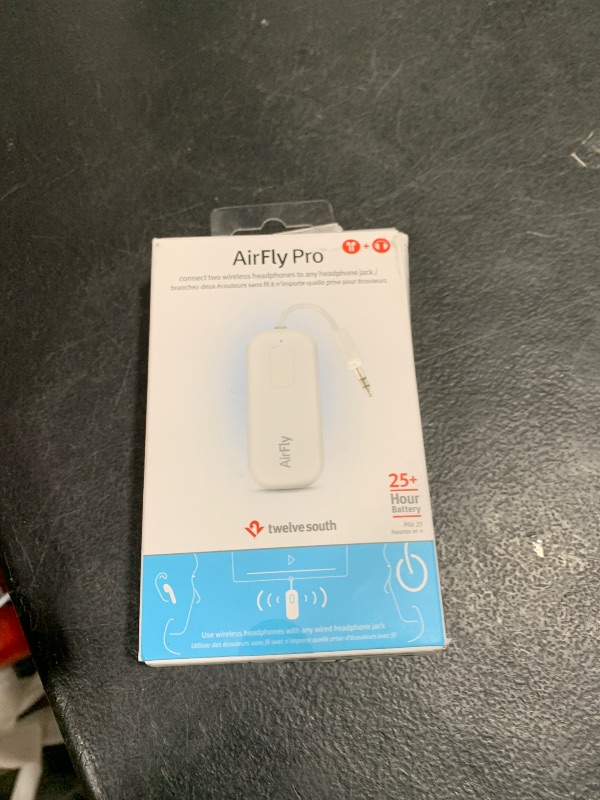 Photo 1 of Twelve South AirFly Pro | Bluetooth Wireless Transmitter/Receiver Adapter for 2 Headphones, Audio Sharing, Compatible with 3.5mm aux Jack for Airplanes, TV, Gym, Stereo, and Travel, 25+ Hr Battery