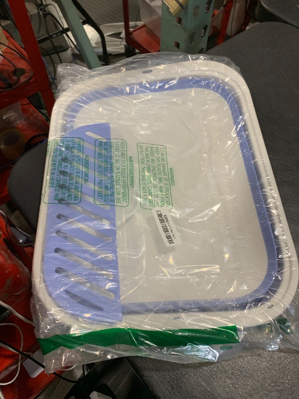 Photo 1 of chuyouan Collapsible Small Cat Litter Box,Kitten Open Potty Pan with Scoop Cat Toilet with Falling Sand Pedal Low Entrance Foldable Kittens Travel Litter Box Blue
