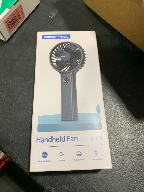 Photo 1 of SWEETFULL Handheld Portable Fan, 5000mAh Rechargeable Battery, 6 Speed Wind, LED Digital Display, Foldable Electric Personal Mini Travel Fan with Backup Power, Summer Essentials Gifts for Women Girl