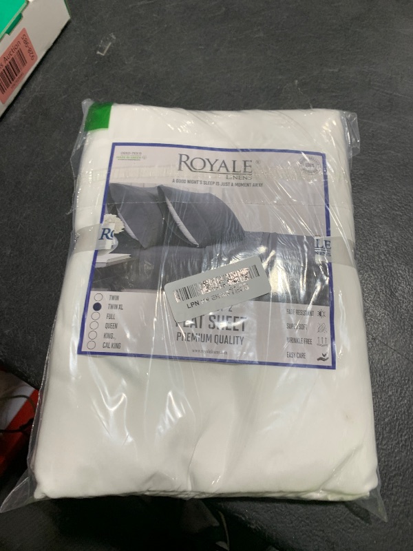 Photo 1 of Royale Linens 2 Pack Bulk Flat Sheet Set - Top Sheets -Soft 1800 Microfiber - Wrinkle & Stain Resistant - for Hotel, Massage Table, Hospital, Dorm - Twin XL Flat Sheet Sold Separately (Twin Xl, White)