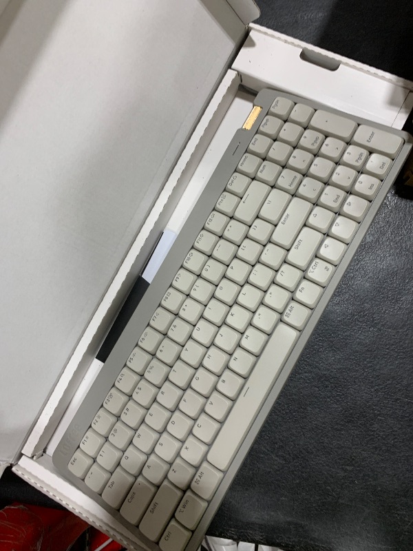 Photo 1 of Flow Lite 100 Keys Low Profile Mechanical Keyboard, Swappable Rechargeable Wireless Keyboard with 2.4G Receiver, Bluetooth and Wired Connection for Windows, Mac/Specter Linear Switches (Marble)