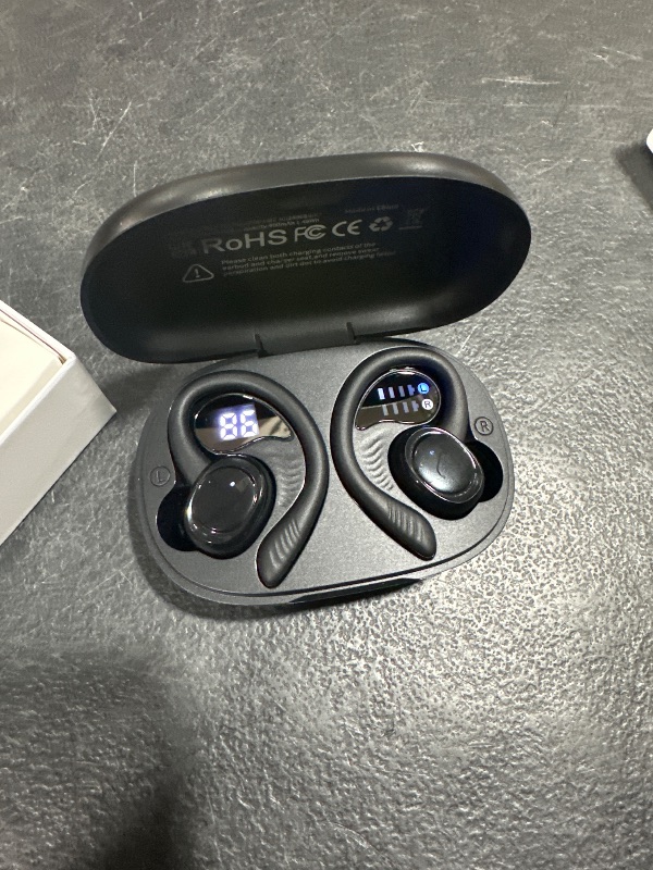 Photo 1 of Wireless Earbuds Bluetooth 5.4 Headphones Sport, 2025 Bluetooth Earbuds with Earhooks, 50H Stereo Over Ear Buds, Earphone with 4 ENC Noise Canceling Mic, IP7 Waterproof Headset for Running/Gym/Workout