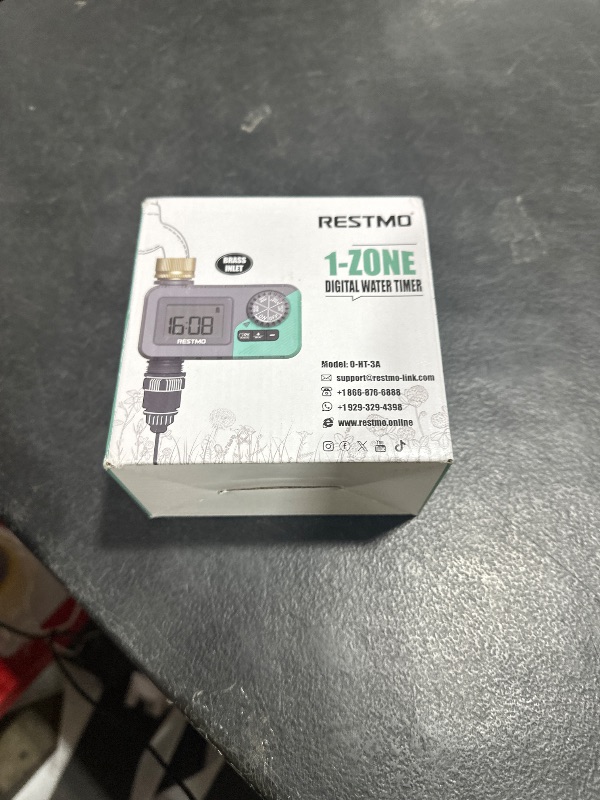 Photo 1 of RESTMO Sprinkler Timer with Brass Inlet, Water Timer for Garden Hose, Rain Delay/Manual/Automatic for Outdoor Faucet, Drip Irrigation and Lawn Watering System
