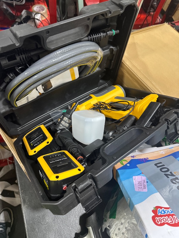 Photo 1 of Cordless Pressure Washer, 2000PSI MAX Portable Pressure Washer with Brushless Motor, 2 X 5.0AH Batteries, 4 Speed Adjustment LCD Touch Screen, 6-in-1 Nozzle, Power Washer for Cars/Yard